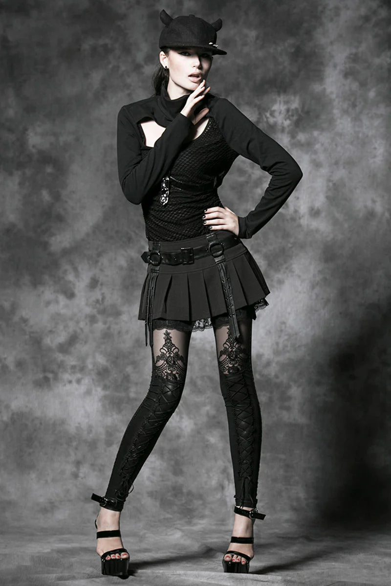 Gothic Romance Lace-Up Leggings