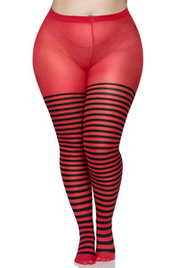 Striped Tights [Plus Size]