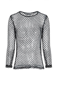 Late for My Funeral Fishnet Top