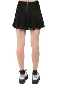 Thumbnail for Lolita Pleated Skirt [Black/Black]