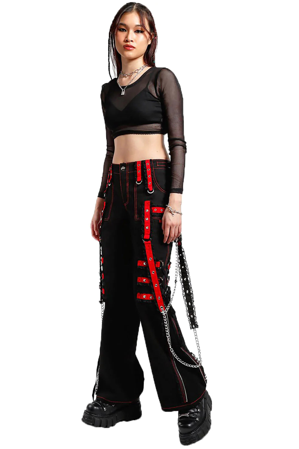 Tripp Midnight Dark Street Chain Pants [Black/Red]