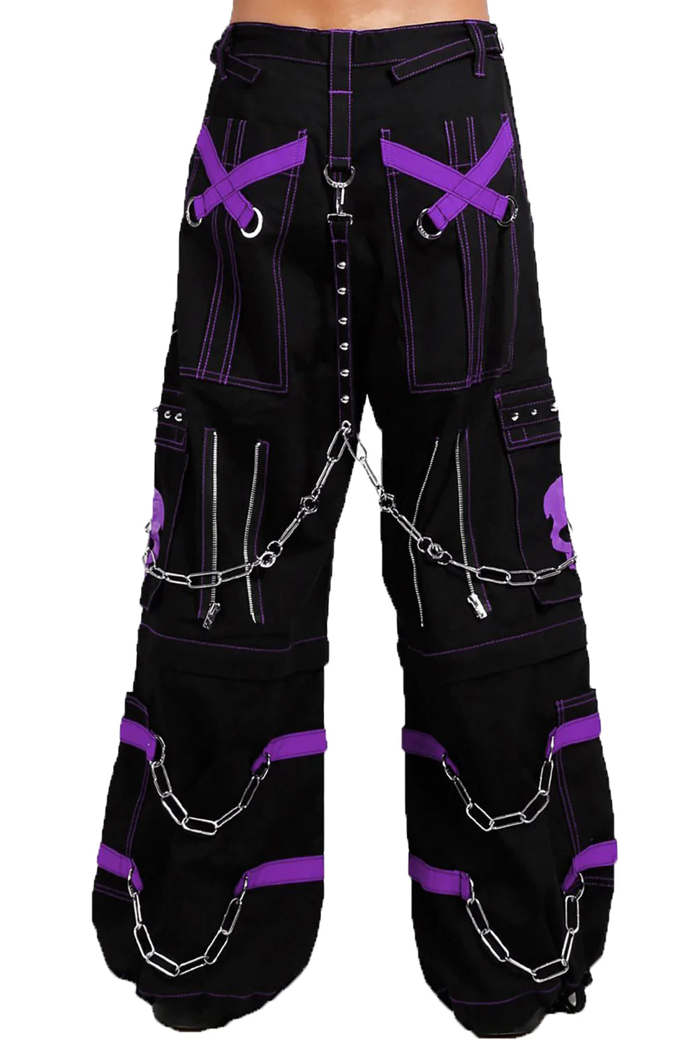 Tripp NYC Skull Bondage Pants [Black/Purple]