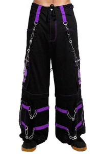 Tripp NYC Skull Bondage Pants [Black/Purple]
