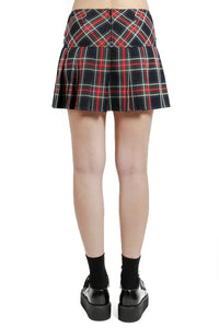 Thumbnail for Tripp NYC Pleated Skirt [Black Plaid]