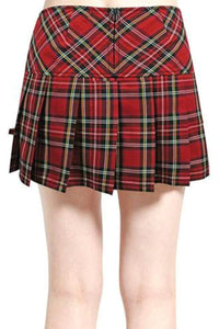 Thumbnail for Tripp NYC Pleated Skirt [Red Plaid]