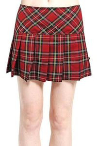 Thumbnail for Tripp NYC Pleated Skirt [Red Plaid]