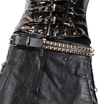 2 Rows Punk Pyramid Stud Belt [Silver]