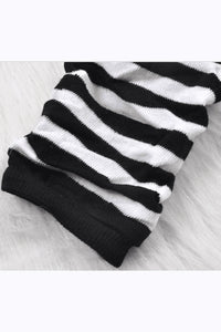 Thumbnail for Emo Striped Arm Warmers [Black/White]