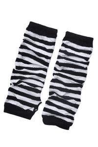 Thumbnail for Emo Striped Arm Warmers [Black/White]