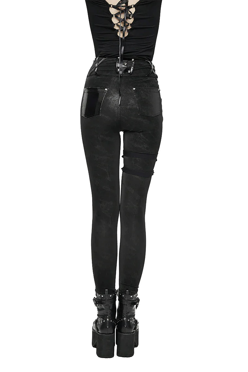 Midnight Hex Garter Belt Punk Pants