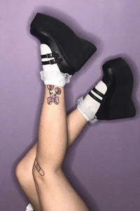 Thumbnail for Killer KERA-08 Platform Mary Janes [Black Vegan Leather]