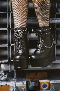 Thumbnail for Witches Wanted Wedge Boots [POISON-101 Platforms]