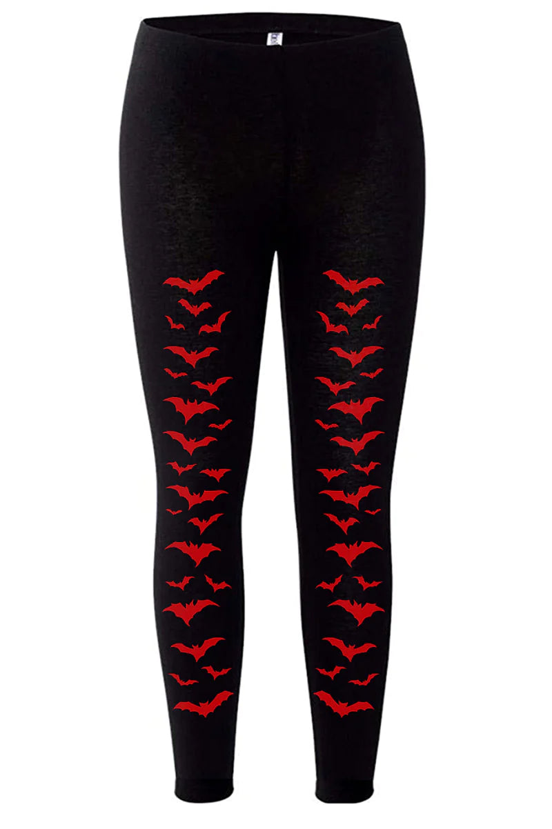 Vampire Bat Leggings [Red Bats]