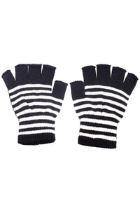 Thumbnail for Striped Fingerless Gloves [Multiple Colors Available]